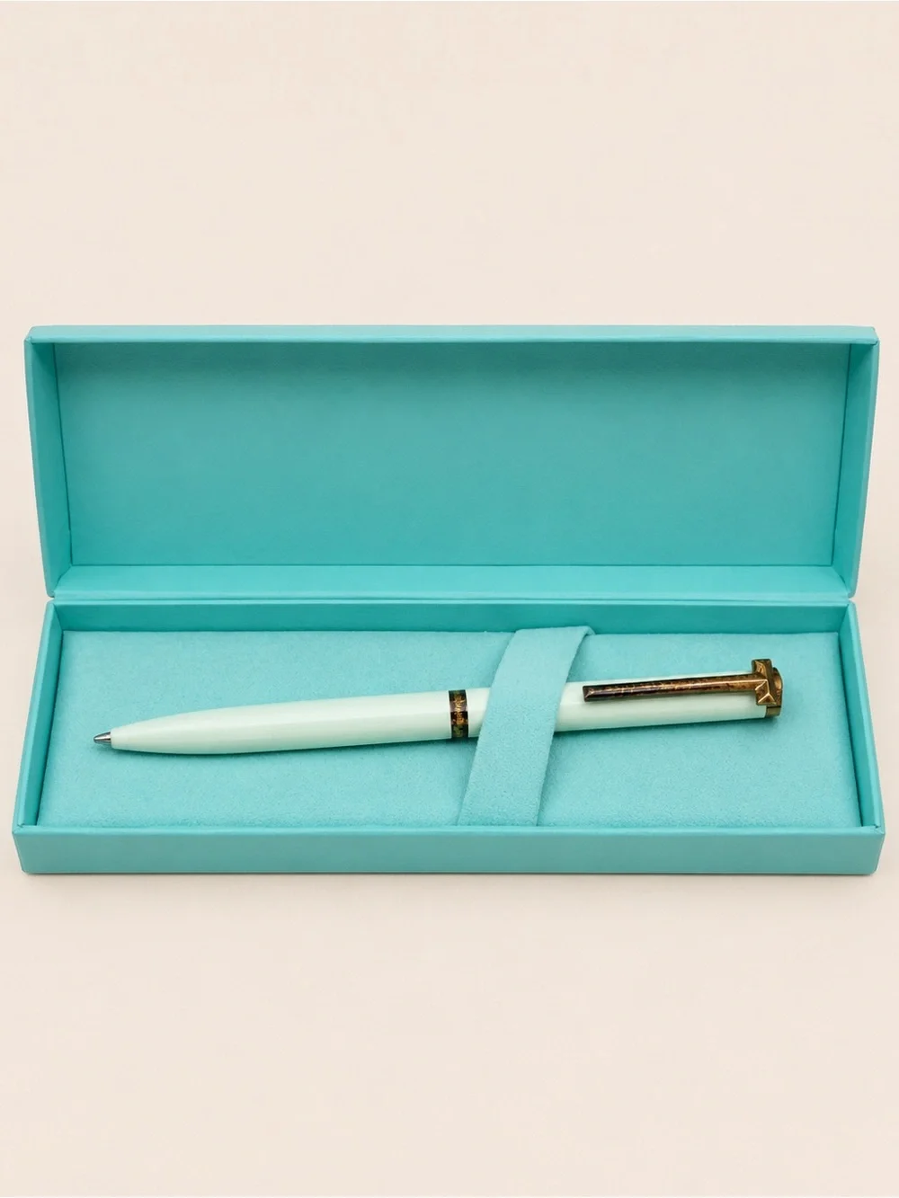 Tiffany & Co. Tiffany T Ballpoint Pen Blue Lacquer w/ Box & COA